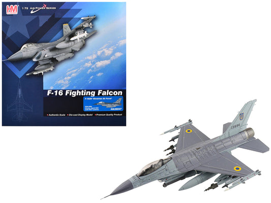 Lockheed F-16AM Fighting Falcon Fighter Aircraft "UA24-3596 Pylon Integrated Dispenser System Plus" (2024) Ukrainian Air Force "Air Power Series" 1/72 Diecast Model