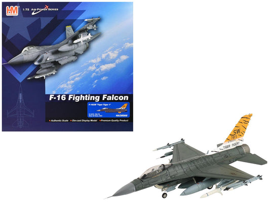 Lockheed F-16CM Fighting Falcon Fighter Aircraft "91-0379 Tiger Tiger 1 79th Fighter Squadron Shaw Air Force Base" (2023) United States Air Force "Air Power Series" 1/72 Diecast Model