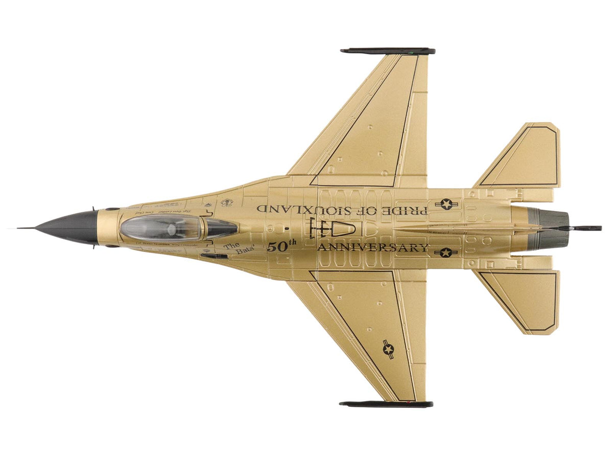 Lockheed F-16A Fighting Falcon Fighter Aircraft "85-1565 Golden Bat Viper 185 ARW Iowa ANG Squadron 50th Anniversary" (2022) United States Air Force "Air Power Series" 1/72 Diecast Model