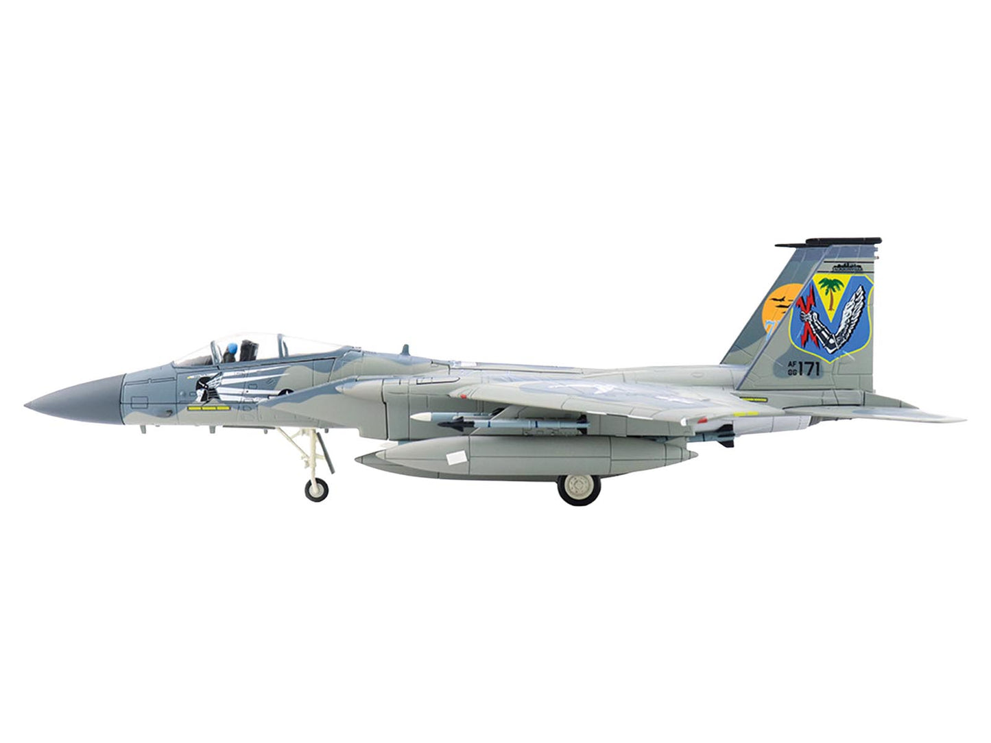 McDonnell Douglas F-15C Eagle Fighter Aircraft "86-0171 Florida ANG 75th Anniversary" (2022) United States Air Force "Air Power Series" 1/72 Diecast Model