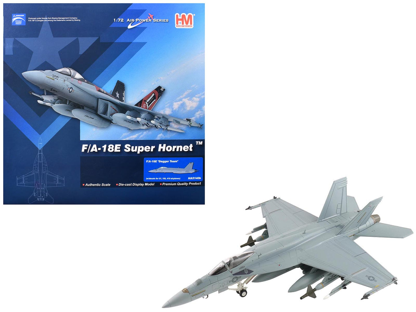 Boeing F/A-18E Super Hornet Fighter Aircraft "Dagger Team (with decals)" United States Navy "Air Power Series" 1/72 Diecast Model