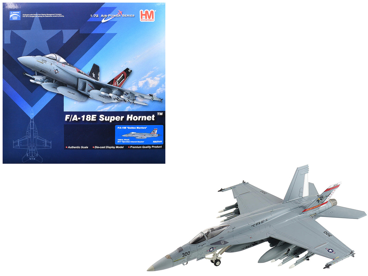 Boeing F/A-18E Super Hornet Fighter Aircraft "168910 Golden Warriors VFA-87 Operation Inherent Resolve" (2017) United States Navy "Air Power Series" 1/72 Diecast Model