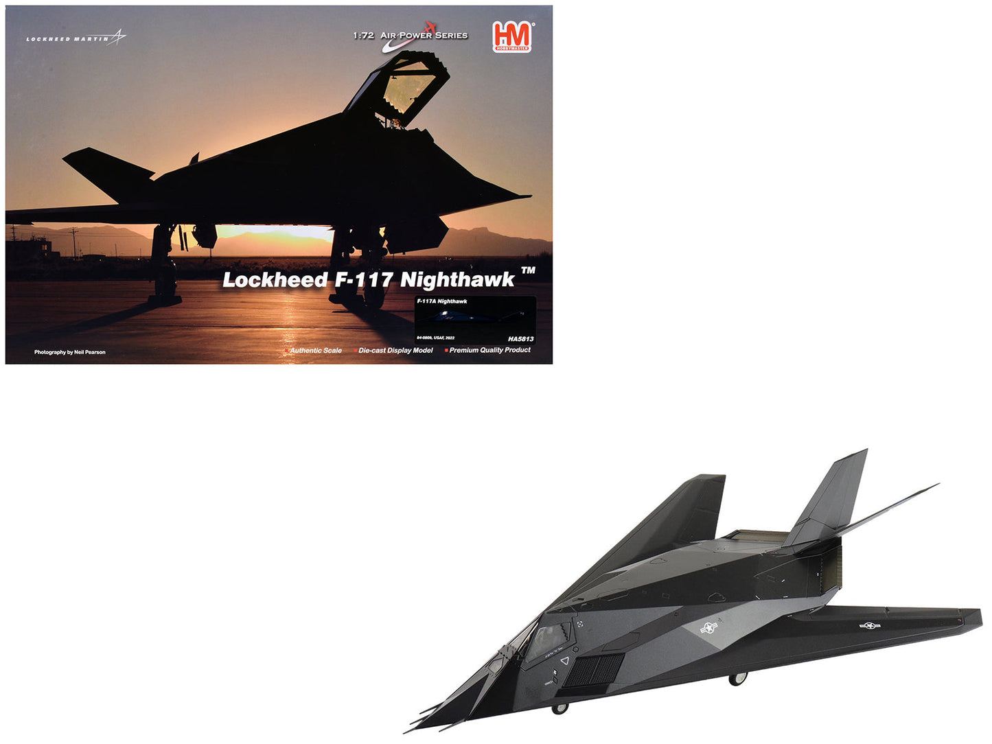 Lockheed YF-117 Nighthawk Stealth Aircraft "79-10782 410th FTS Edwards AFB" (2005) United States Air Force "Air Power Series" 1/72 Diecast Model