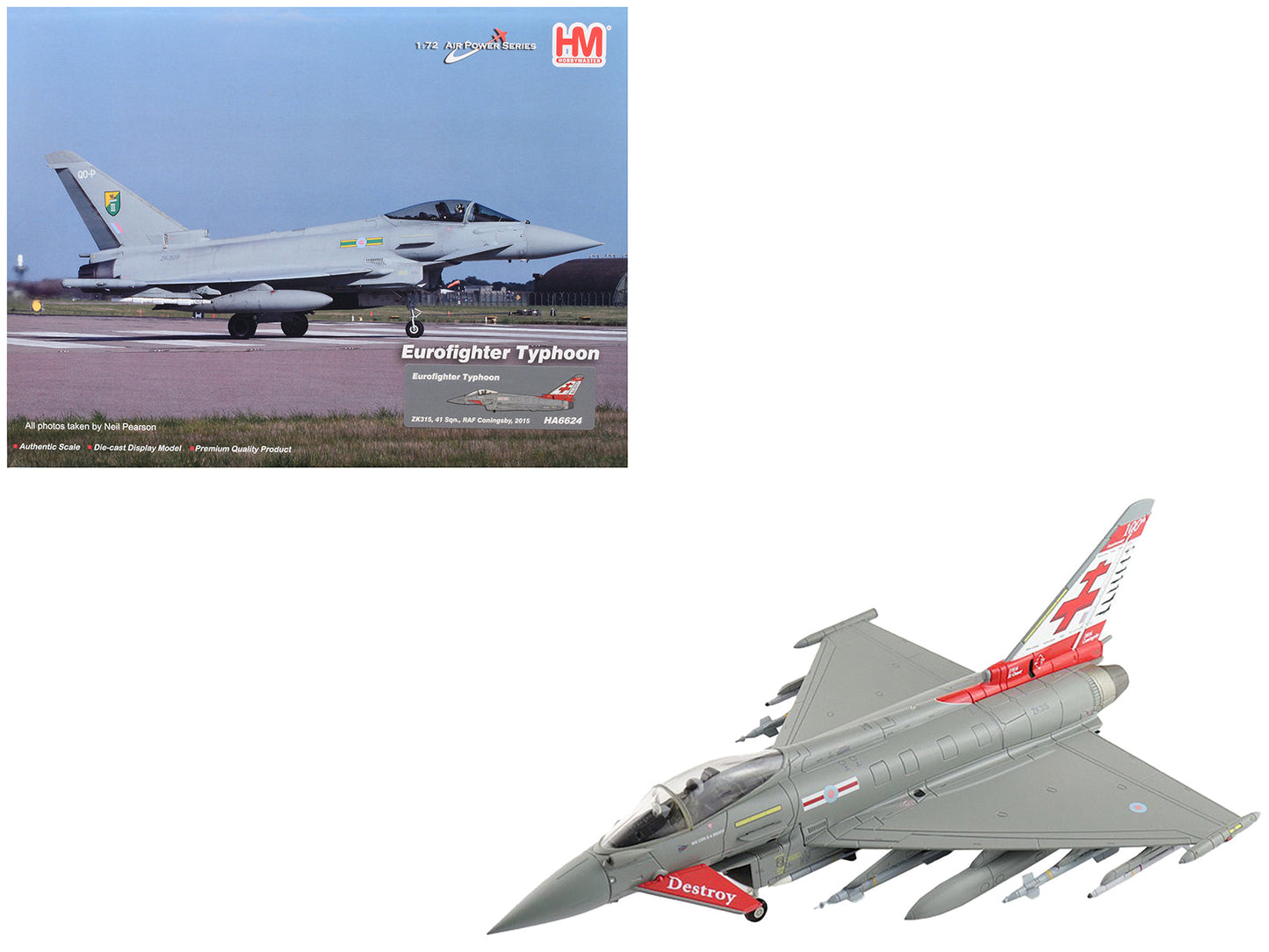 Eurofighter Typhoon Fighter Aircraft "ZK315 41 Squadron RAF Coningsby" (2015) Royal Air Force "Air Power Series" 1/72 Diecast Model