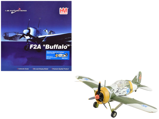 Brewster F2A Model 239 "Buffalo" Fighter Aircraft "BW364 LeLv 24 flown by Warrant Officer Ilmari Juutilainen" (1942) Finnish Air Force "Air Power Series" 1/48 Diecast Model