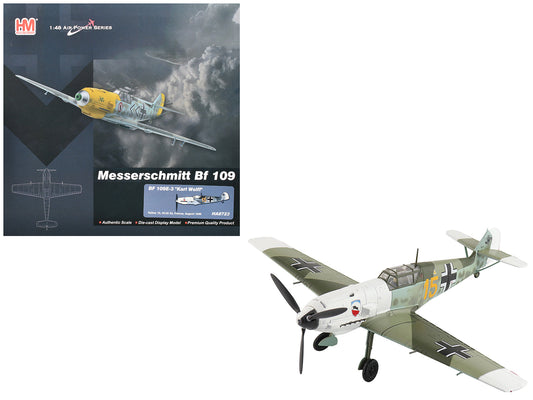 Messerschmitt Bf 109E-3 Fighter Aircraft "Yellow 15 Karl Wolff III/JG 52 France" (1940) German Luftwaffe "Air Power Series" 1/48 Diecast Model