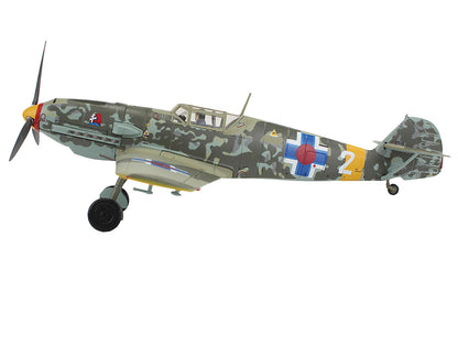 Messerschmitt Bf 109E-3 Fighter Aircraft "White 2 Jan Reznak 13.(slow)/JG 52 Kraznodar USSR" (1943) German Luftwaffe "Air Power Series" 1/48 Diecast Model
