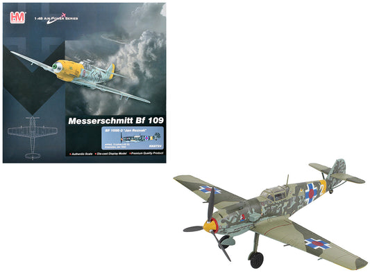 Messerschmitt Bf 109E-3 Fighter Aircraft "White 2 Jan Reznak 13.(slow)/JG 52 Kraznodar USSR" (1943) German Luftwaffe "Air Power Series" 1/48 Diecast Model