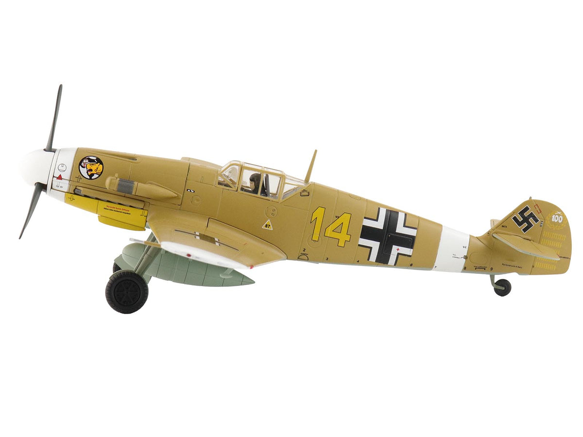 Messerschmitt Bf 109F-4 Fighter Aircraft "Marseille Yellow 14 3./JG27 Egypt" (1942) German Luftwaffe "Air Power Series" 1/48 Diecast Model