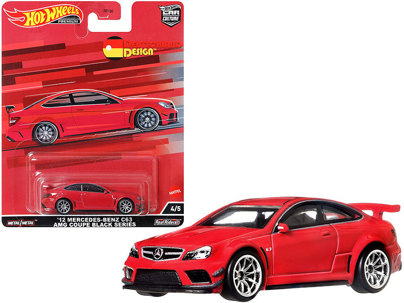 2012 Mercedes Benz C63 AMG Coupe Black Series Red "Deutschland Design" Series Diecast Model Car