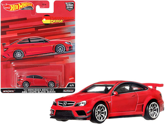 2012 Mercedes Benz C63 AMG Coupe Black Series Red "Deutschland Design" Series Diecast Model Car