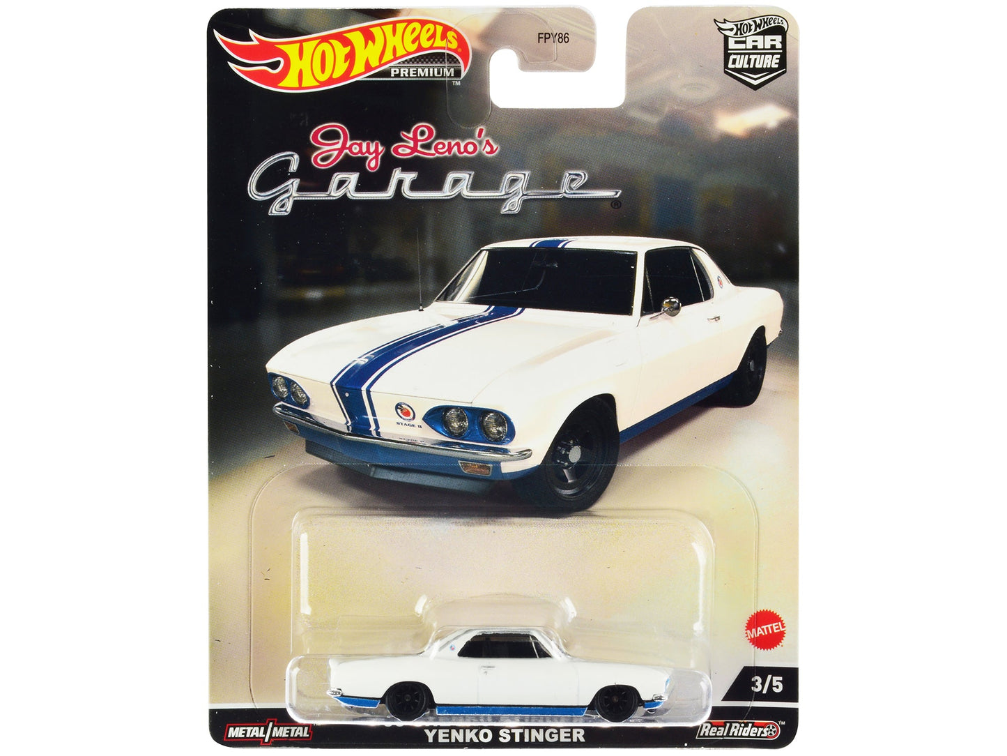 1966 Chevrolet Corvair Yenko Stinger White with Blue Stripes "Jay Leno’s Garage" Diecast Model Car