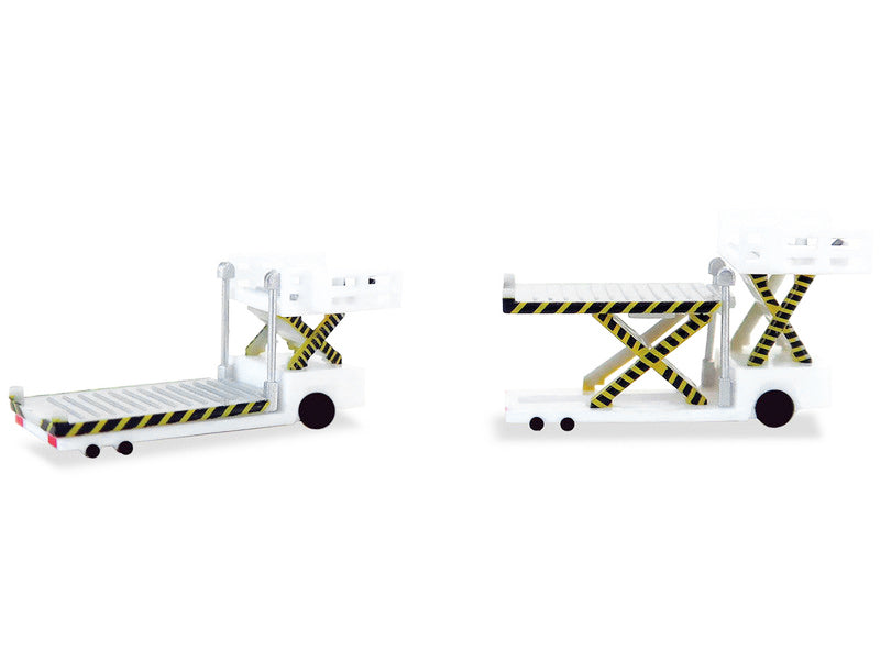 Container Loader 2 Vehicle Set White 1/500 Diecast Model