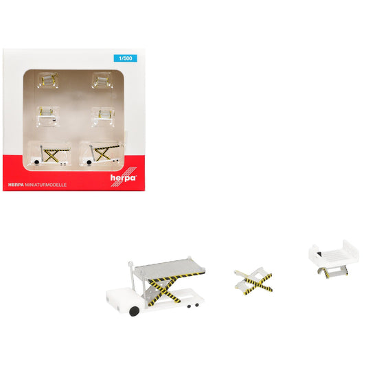 Container Loader 2 Vehicle Set White 1/500 Diecast Model