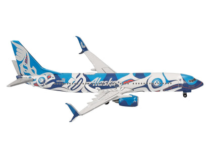 Boeing 737-800 Commercial Aircraft "Alaska Airlines - Salmon People Livery" (N559AS) Blue and White 1/500 Diecast Model Airplane