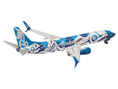 Boeing 737-800 Commercial Aircraft "Alaska Airlines - Salmon People Livery" (N559AS) Blue and White 1/500 Diecast Model Airplane