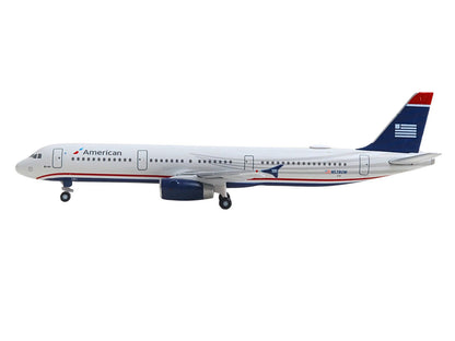 Airbus A321 Commercial Aircraft "American Airlines" (N578UW) Gray with Blue Tail 1/500 Diecast Model