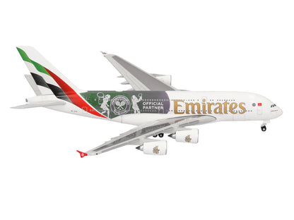 Airbus A380-800 Commercial Aircraft "Emirates Airlines - Wimbledon Official Partner" (A6-EOE) White with Graphics 1/500 Diecast Model Airplane
