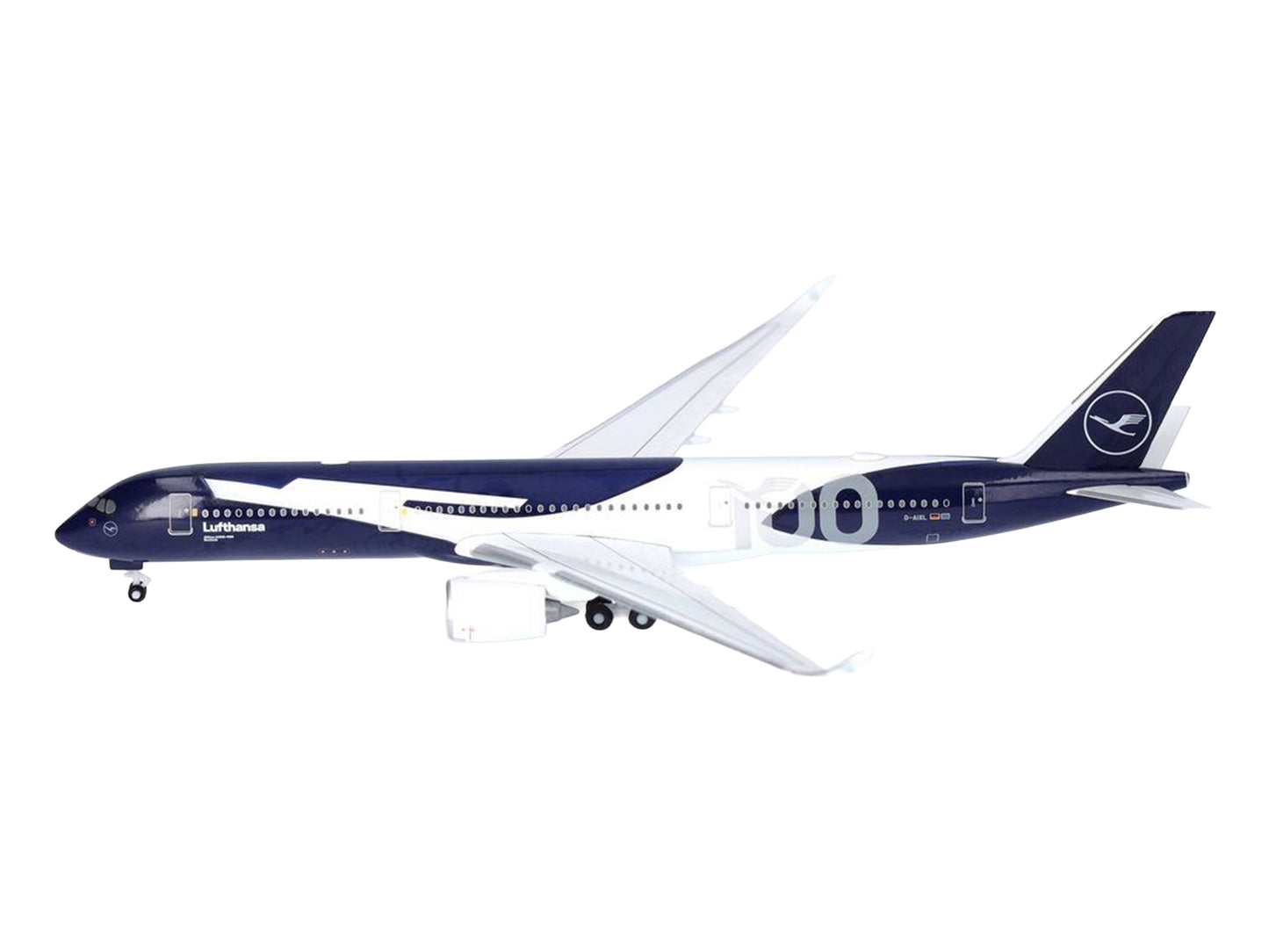 Airbus A350-900 Commercial Aircraft "Lufthansa 100 Years" (D-AIXL) Blue with Graphics 1/500 Diecast Model Airplane