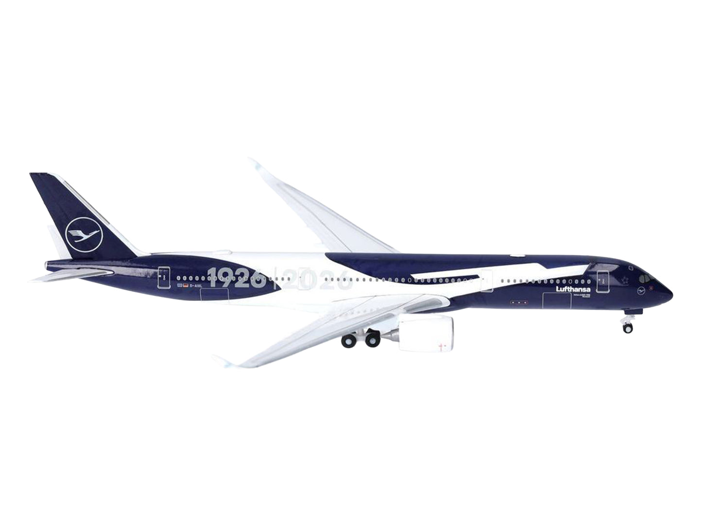 Airbus A350-900 Commercial Aircraft "Lufthansa 100 Years" (D-AIXL) Blue with Graphics 1/500 Diecast Model Airplane
