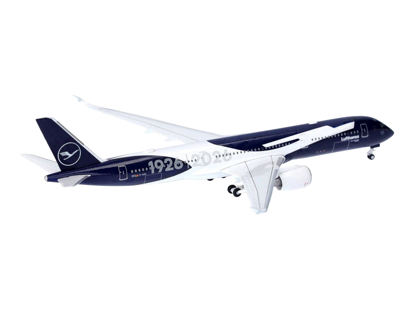 Airbus A350-900 Commercial Aircraft "Lufthansa 100 Years" (D-AIXL) Blue with Graphics 1/500 Diecast Model Airplane
