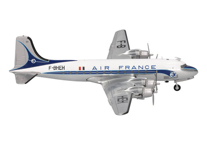 Douglas DC-4 Commercial Aircraft "Air France" (F-BHEH) White with Blue Stripes 1/200 Diecast Model