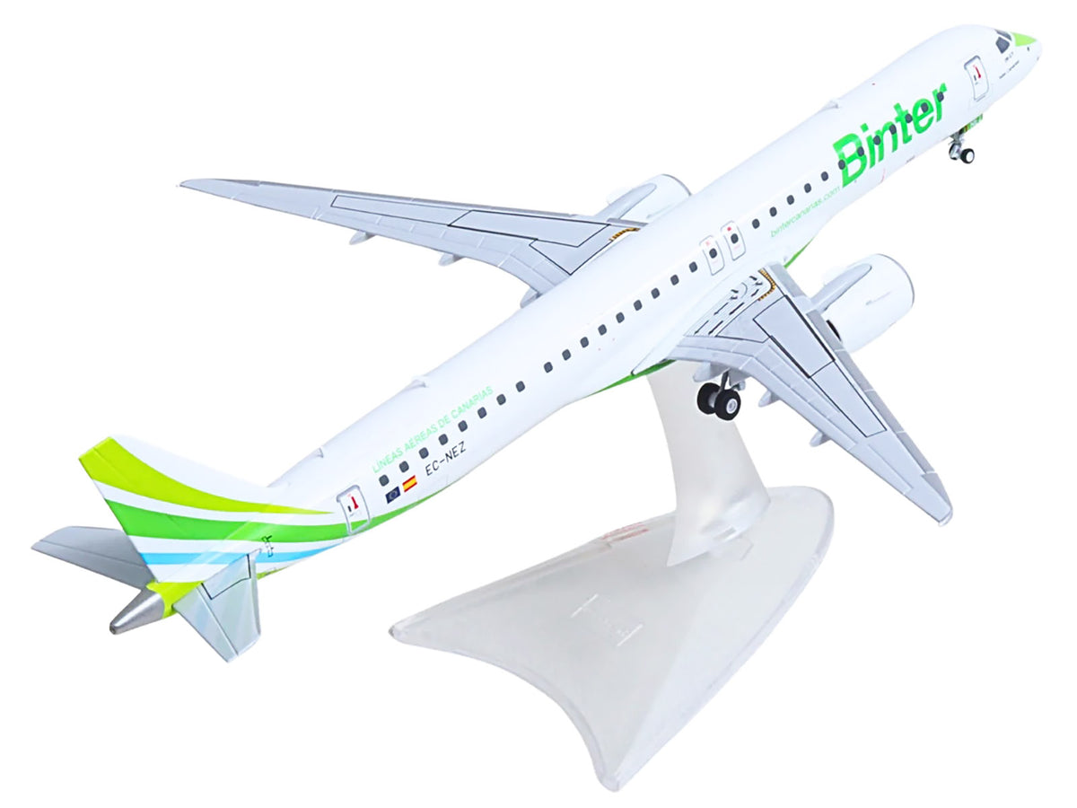 Embraer E195-E2 Commercial Aircraft "Binter Canarias" (EC-NEZ) White with Green Striped Tail 1/200 Diecast Model