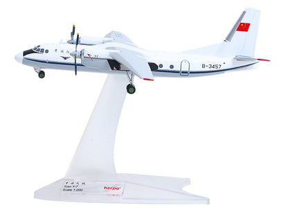 Xian Y-7 Commercial Aircraft "CAAC Airlines" (B-3457) White with Blue Stripes 1/200 Diecast Model