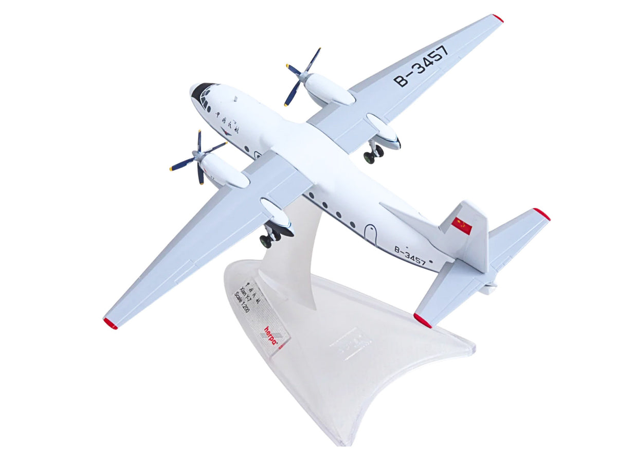 Xian Y-7 Commercial Aircraft "CAAC Airlines" (B-3457) White with Blue Stripes 1/200 Diecast Model