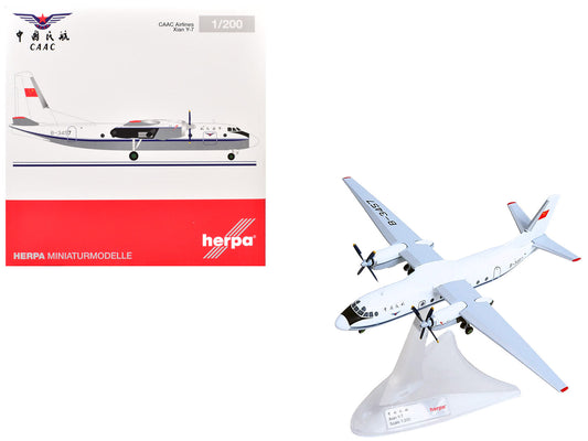 Xian Y-7 Commercial Aircraft "CAAC Airlines" (B-3457) White with Blue Stripes 1/200 Diecast Model