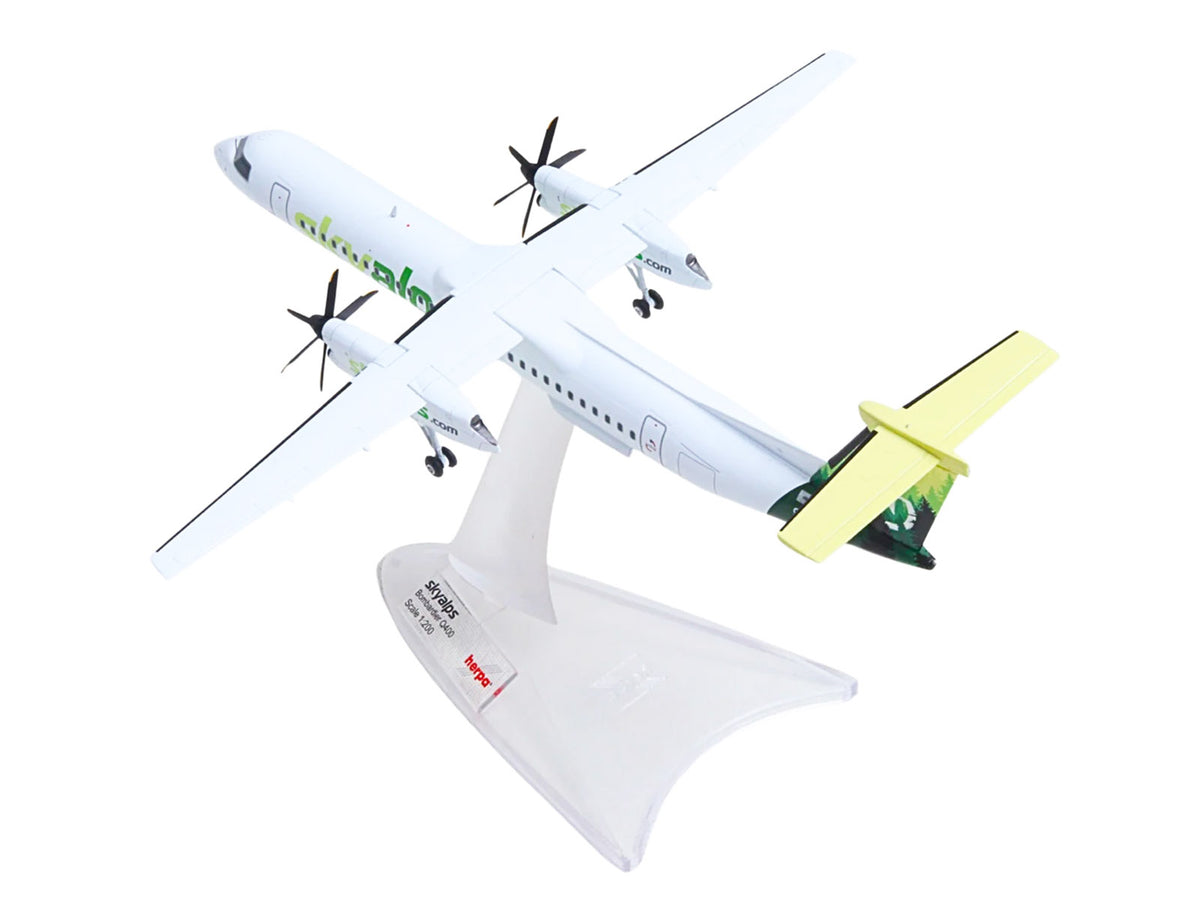 Bombardier Q400 Commercial Aircraft "Sky Alps" (9H-PAUL) White with Green Tail Graphics 1/200 Diecast Model