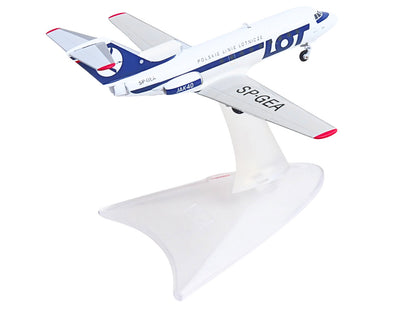 Yakovlev Yak-40 Commercial Aircraft "LOT Polish Airlines" (SP-GEA) White with Blue Stripes and Tail 1/200 Diecast Model
