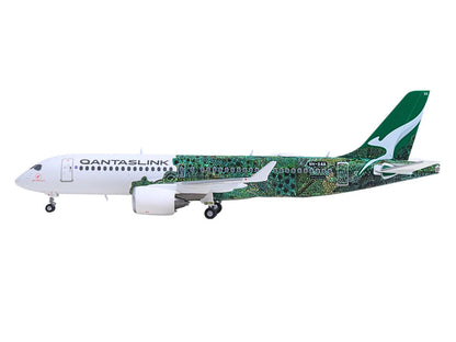 Airbus A220-300 Commercial Aircraft "QantasLink Flying Art Series - Minyma Kutjara Tjukurpa" (VH-X4A) White with Green Graphics 1/200 Diecast Model