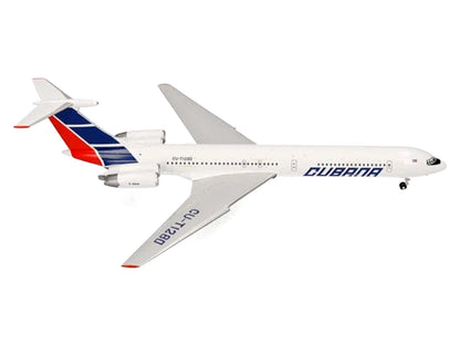 Ilyushin IL-62M Commercial Aircraft "Cubana de Aviacion" (T1280) White with Blue and Red Tail 1/200 Diecast Model Airplane