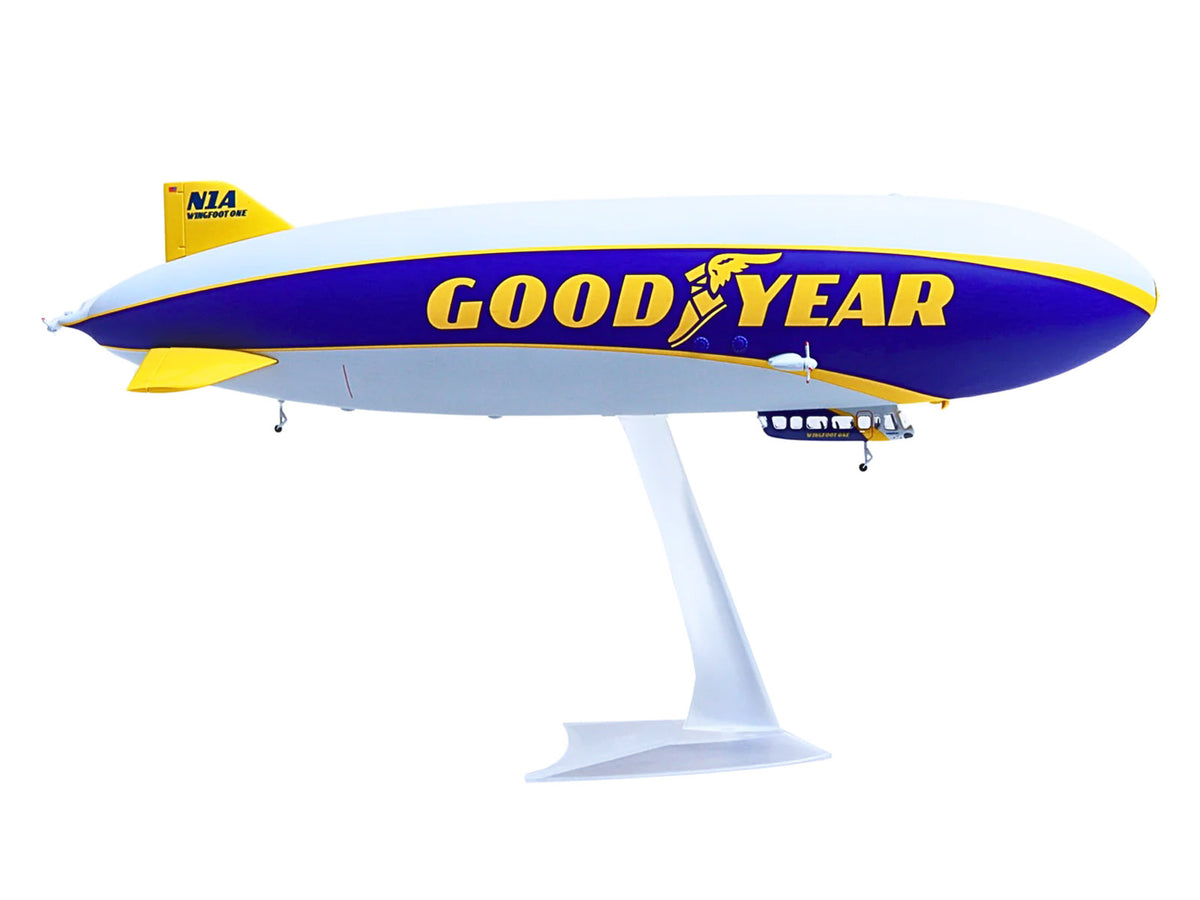 Zeppelin NT Aircraft "Goodyear Blimp - Wingfoot One" (N1A) Gray and Blue with Yellow Stripes 1/200 Diecast Model