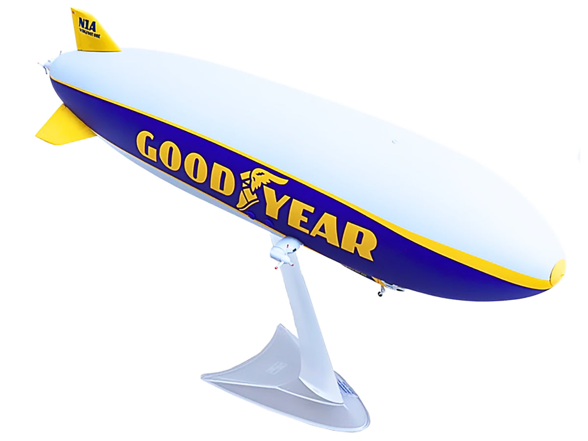 Zeppelin NT Aircraft "Goodyear Blimp - Wingfoot One" (N1A) Gray and Blue with Yellow Stripes 1/200 Diecast Model
