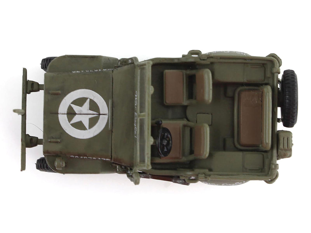 U.S. 1/4 ton Military Vehicle Olive Drab "Gen. George Patton US 3rd Army War Eagle" (1945) United States Army "Ground Power Series" 1/72 Diecast Model