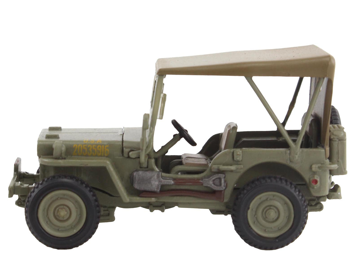 U.S. 1/4 ton Military Vehicle Olive Drab "Gen. Douglas MacArthur Leyte WWII" (1945) United States Army "Ground Power Series" 1/72 Diecast Model