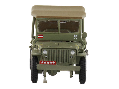 U.S. 1/4 ton Military Vehicle Olive Drab "Gen. Douglas MacArthur Leyte WWII" (1945) United States Army "Ground Power Series" 1/72 Diecast Model