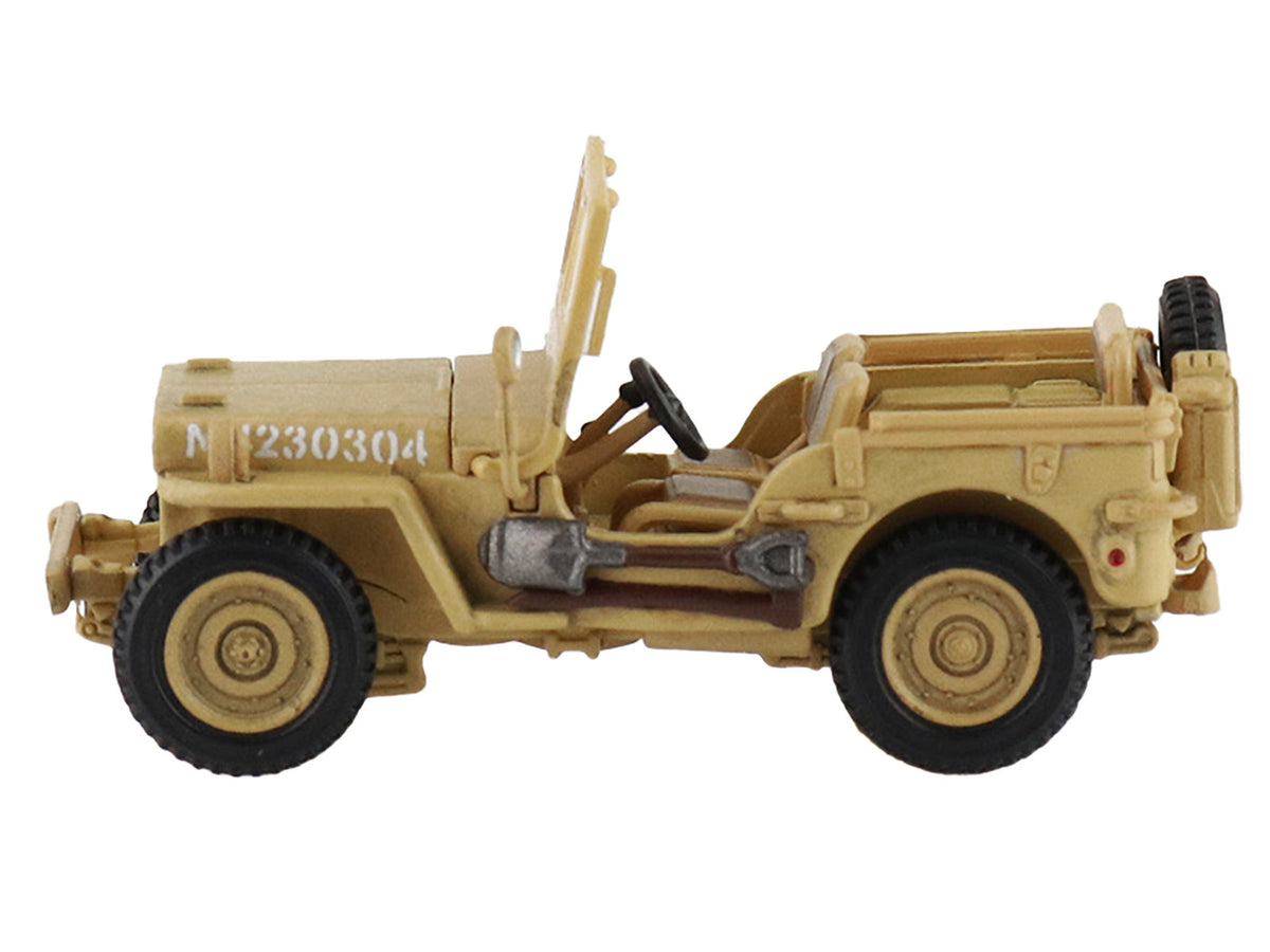 U.S. 1/4 ton Military Vehicle Desert Sand "British 8th Army Gen. Bernard Montgomery Sicily" (1943) Royal Army "Ground Power Series" 1/72 Diecast Model
