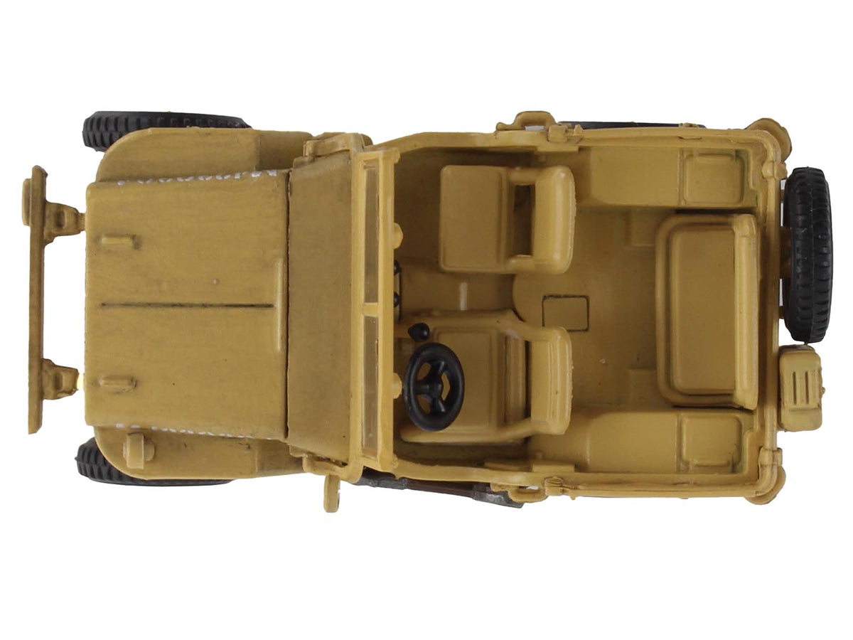 U.S. 1/4 ton Military Vehicle Desert Sand "British 8th Army Gen. Bernard Montgomery Sicily" (1943) Royal Army "Ground Power Series" 1/72 Diecast Model