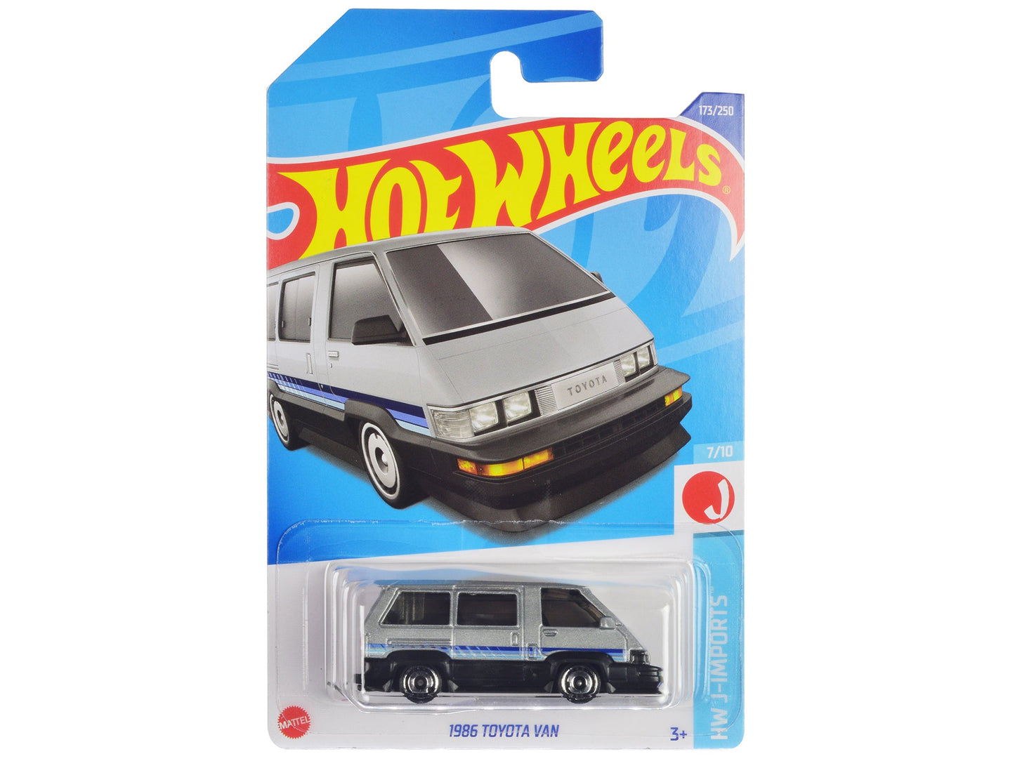 1986 Toyota Van Silver Metallic and Black with Stripes "HW J-Imports" Series Diecast Model Car