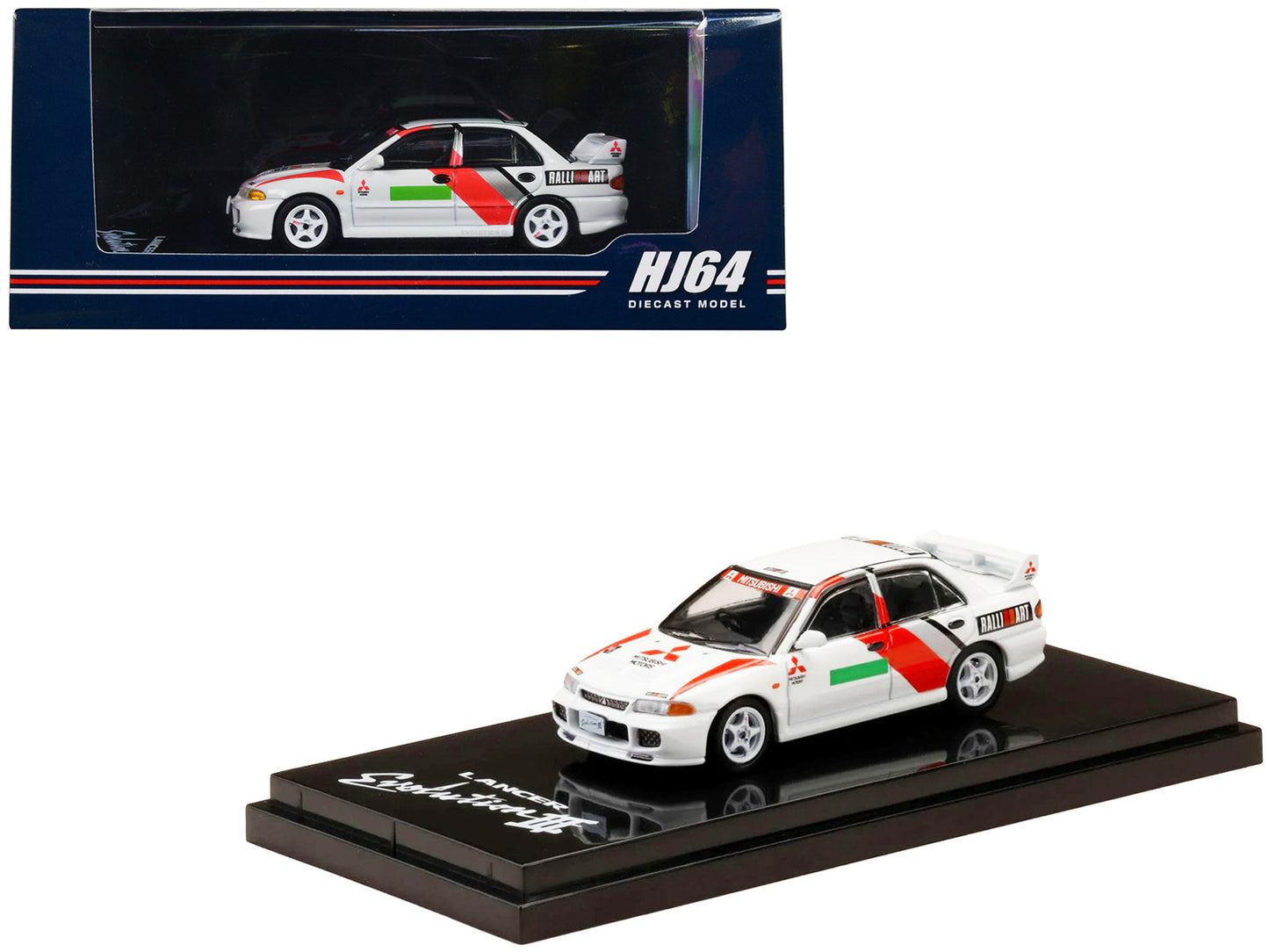 Mitsubishi Lancer RS Evolution III RHD (Right Hand Drive) Scortia White "Groupe A Promotion" 1/64 Diecast Model Car