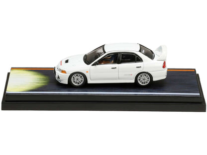 Mitsubishi Lancer RS Evolution IV RHD (Right Hand Drive) White "Monstar" with Seiji Iwaki Driver Figure "Initial D" (1995-2013) Manga 1/64 Diecast Model Car