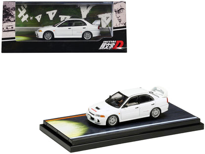 Mitsubishi Lancer RS Evolution IV RHD (Right Hand Drive) White "Monstar" with Seiji Iwaki Driver Figure "Initial D" (1995-2013) Manga 1/64 Diecast Model Car