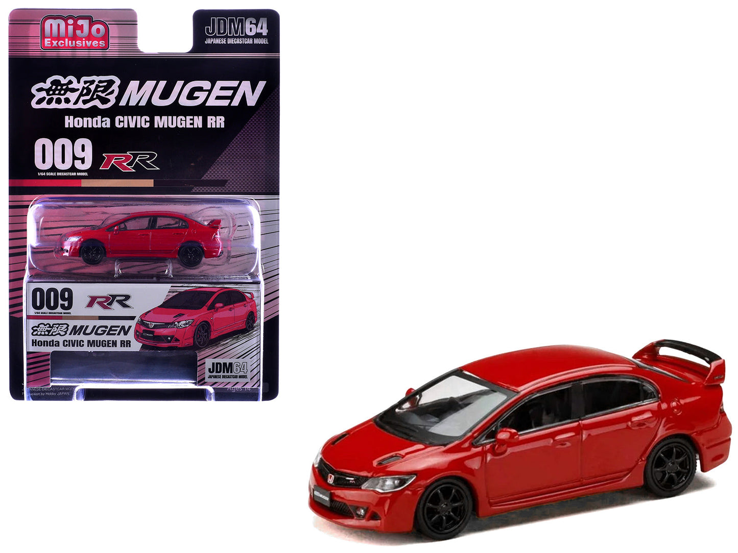 Honda Civic Mugen RR (FD2) RHD (Right Hand Drive) Milano Red "JDM64" Series 1/64 Diecast Model Car