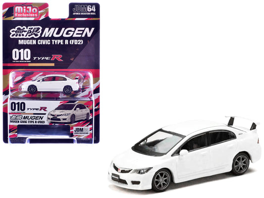 Honda Mugen Civic Type R (FD2) RHD (Right Hand Drive) Championship White "JDM64" Series 1/64 Diecast Model Car