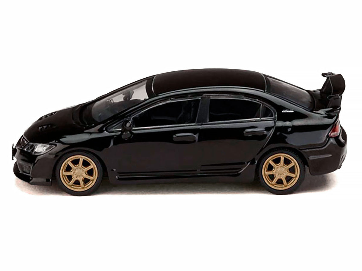 Honda Mugen Civic Type R (FD2) RHD (Right Hand Drive) Crystal Black Pearl with Gold Wheels "JDM64" Series 1/64 Diecast Model Car