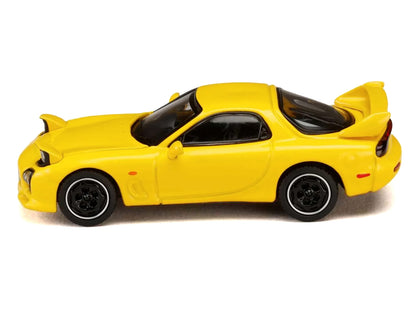Mazda RX-7 (FD3S) RHD (Right Hand Drive) Yellow "Initial D" (1995-2013) Manga "Diorama Set Series" 1/64 Diecast Model Car