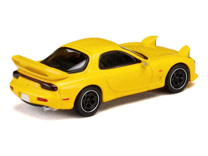 Mazda RX-7 (FD3S) RHD (Right Hand Drive) Yellow "Initial D" (1995-2013) Manga "Diorama Set Series" 1/64 Diecast Model Car